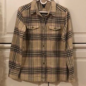 Patagonia Worn Wear Shirt, Beige w/Gray and Pink, Size 2